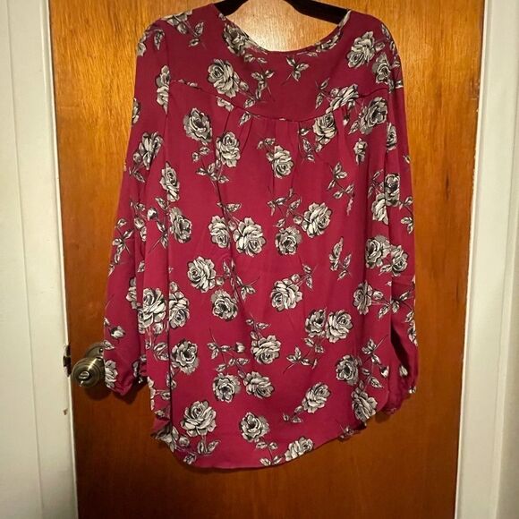 Dark Pink Floral Top  - Picture 4 of 7